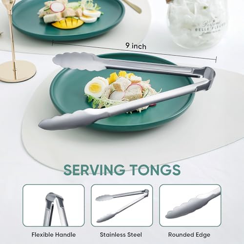 12 Pack Buffet Tongs Serving Tongs Stainless steel Kitchen Tongs 9inch