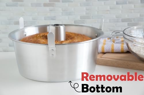Fox Run Angel Food Cake Pan, Removable Bottom, Aluminum 9.75" Tube Cake Pan
