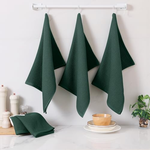 Homaxy 100% Cotton Oversized Waffle Weave Kitchen Towels 8-Pack