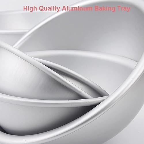 2 Pcs Cake Sphere Pan 6.5 Inche 3D Half Sports Ball Cake Pan Anodized Aluminum Hemisphere for Birthday Create Any Ball Shaped Cake DIY