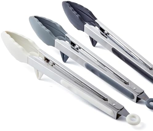 12" Kitchen Tongs for Cooking with Silicone Tips, Serving Tong for Salad