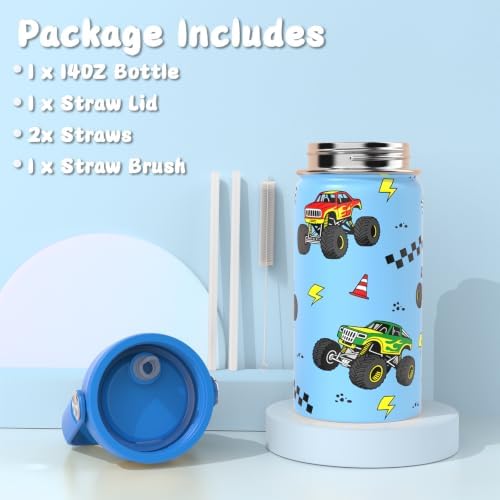 Kids Bento Box with Food Jar, Water Bottle, Lunch Bag, Vehicle