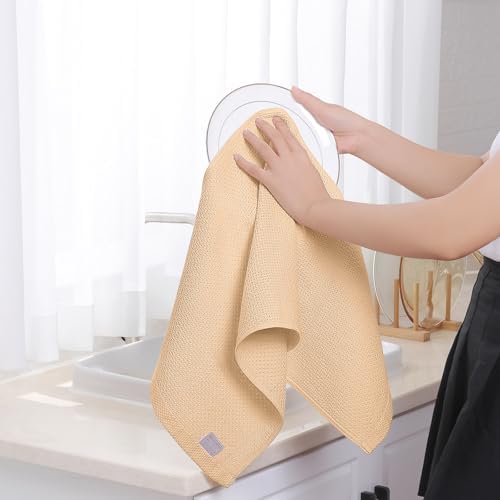 Homaxy 100% Cotton Waffle Weave Kitchen Dish Towels 8-Pack, Apricot