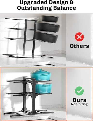 MUDEELA 6-Tier Heavy Duty Pots and Pans Organizer under Cabinet, 13.78" H