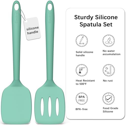 Coukre 2 Pack Silicone Spatula Set,High Heat Resistant, BPA-Free