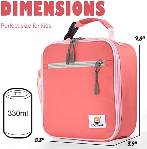 CaCTOUR Lunch Box Kids,Premium Insulated Lunch Bag for Girls Boys,Soft Bag Mini Cooler Back to School Thermal Reusable Lunch Bag for Work School Picnic -Red