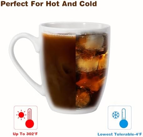 Large Ceramic Coffee Mug 16oz(475ml) Tea Cups Idea Gifts 1 Pack White