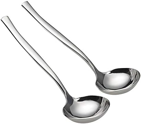 Idotry 2-Piece Stainless Steel Gravy Soup Spoon, Small Gravy Ladle Soup