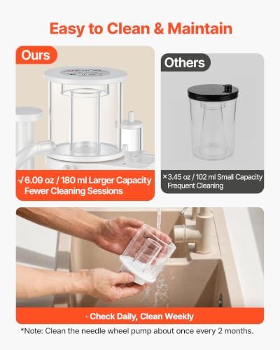 VEVOR Protein Skimmer for 20-30 Gal Saltwater Aquarium Hang On with DC Pump, Protein Skimmer with DC Pinwheel Pump, Adjustable Control, for 20-30 Gallon Small Saltwater Aquariums & Reef Tank Fish Tank