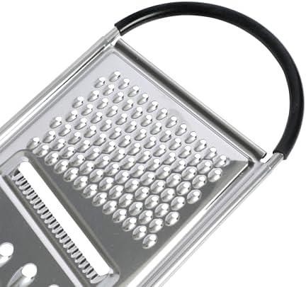 Oster Helmsdale Flat Cheese Grater With Anti-Slip Handle, Stainless Steel Zester/Multi-Functional Tool for Kitchen Preperation, Black