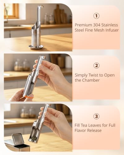 Tea Infuser for Loose Leaf Tea, Stainless Steel Fine Mesh Tea Strainer