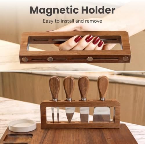 SMIRLY Charcuterie Board Set with Serving Accessories, Large Acacia