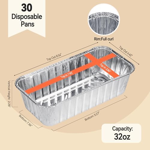 2lb Aluminum Loaf Baking Pans,Heavy Duty Foil Baking Container