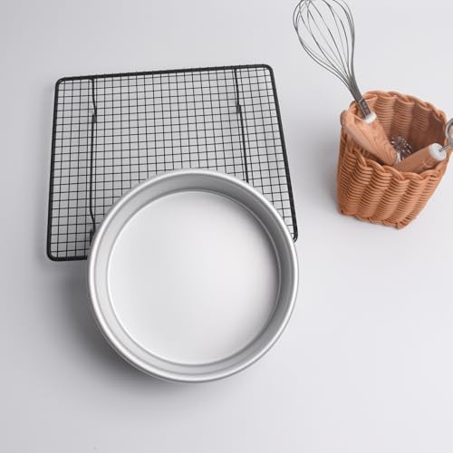7 Inch Round Cake Pan, Aluminum Round Cake Baking Pans Tins For for birthday cake party cake.Silver(7×3 round Cake Pan)
