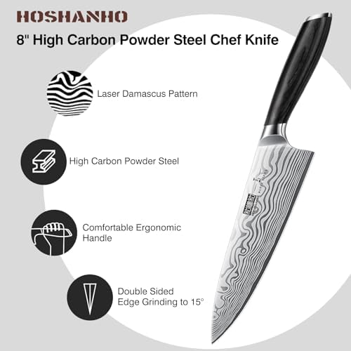HOSHANHO 7-Pc Knife Set with Magnetic Knife Holder, Japanese Chef Knife Set