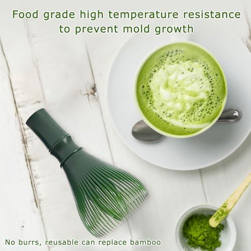 Matcha Whisk, Reusable Resin Matcha Whisk Easy to Clean Stirring Tool for Japanese Matcha Green Tea Ceremony (Green)