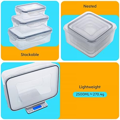 JSCARES 44 PCS Food Storage Container with Lid (22 Lids & 22 Containers)