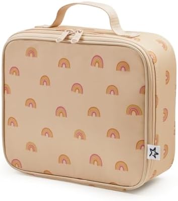 Tiny Twinkle Insulated Lunch Box for Girls and Boys | Durable and Reusable for School & Travel | Ages 3 and Up | Waterproof and Easy to Clean | PFAs and BPA Free（Boho Rainbow）