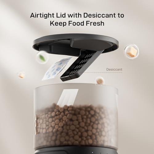 IMIPAW PET Automatic Cat Feeder: 3L Auto Food Dispenser with Timed Feeding| 6 Meal Programmable& 1-20 Portion Precise Control- Easy to Clean for Cat Indoor| Desiccant Keep Food Fresh with Staiess Bowl