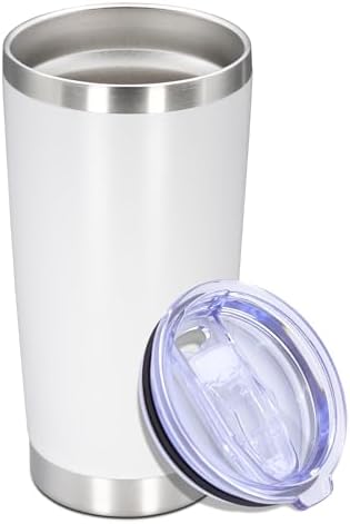 20 oz Tumbler Insulated Tumblers Stainless Steel Coffee Mug,White 1PCS