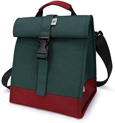 SUNNY BIRD Insulated Lunch Bag Rolltop Lunch Box (Green)