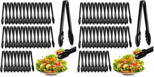 Mwellewm 40 Pcs Plastic Tongs for Serving Bulk 9 Inch Serving Disposable Tongs, Plastic Serving Utensils, Heavy Duty Salad Tongs for Kitchen Buffets BBQ Events Catering (Pack of 2)