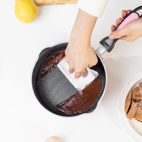 Nonstick Saucepan Set with Lid, Non Stick 1Qt & 2Qt & 3Qt Sauce Pan Set with Glass Lid Small Pot for Home Kitchen