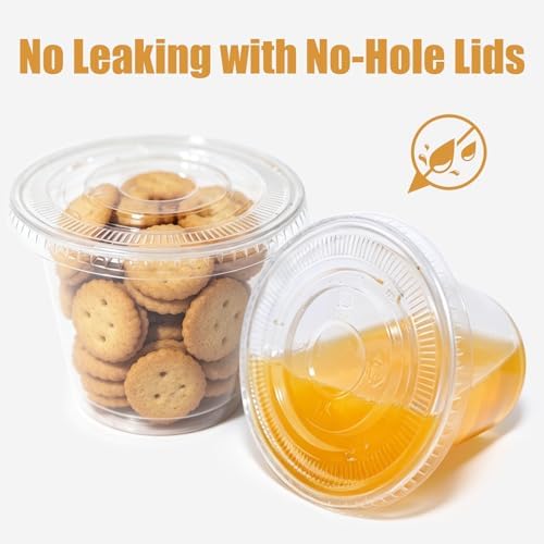100 Sets 9 oz Clear Plastic Cups with No Hole Flat Lids