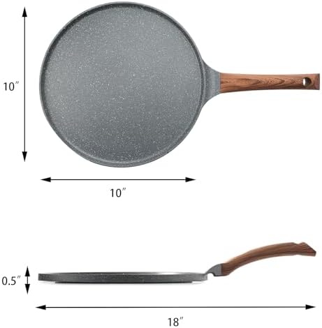 SENSARTE 10 Inch Nonstick Crepe Pan Granite Coating Pancake Pan Gray