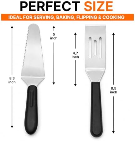 Small Metal Spatula Server Set of 2 - Baking Supplies Cake Pie Cutter