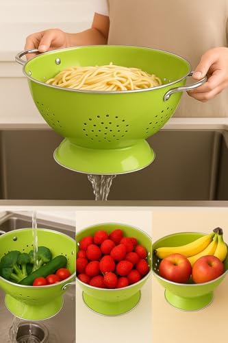 Calypso Basics by Reston Lloyd Powder Coated Enameled Colander, 5 Quart, Turquoise