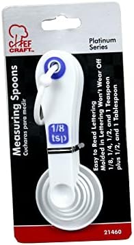 Chef Craft Select Plastic Measuring Spoon Set, 6 piece set, White and Blue