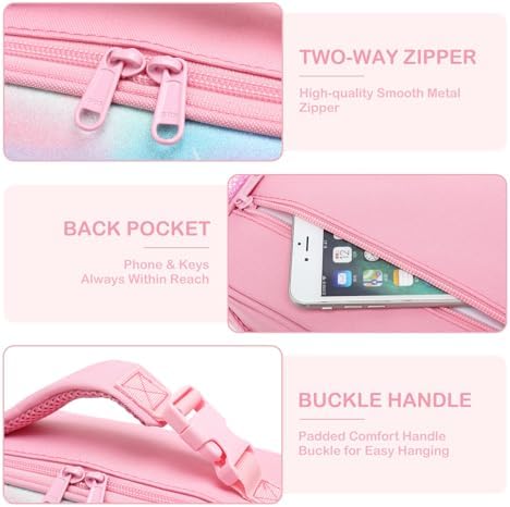 FlowFly Kids Lunch box Insulated Soft Bag Mini Cooler Back to School Thermal Meal Tote Kit for Girls, Boys, Glitter-Unicorn
