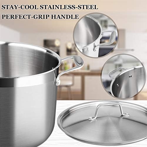 Duxtop Tri-Ply Stainless Steel Stock Pot with Lid 8 Quart