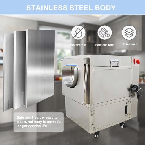 Automatic Electric Rolling Peeling Machine 44lbs Capacity Commercial Potato Peeler Vegetable Washing Machine for Carrots Potatoes Lotus Root 110V