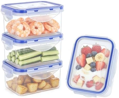 KIGI Small Food Storage Containers, 4 Count (2.1 Cup)