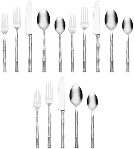 Hampton Forge Hampton Signature – Bamboo – 20 Piece Flatware Set, Service for 4 (Pack of 3)