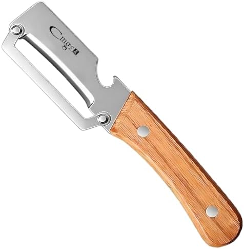 Left-Handed Vegetable Peeler Wooden Stainless Blade for Fruit Potato