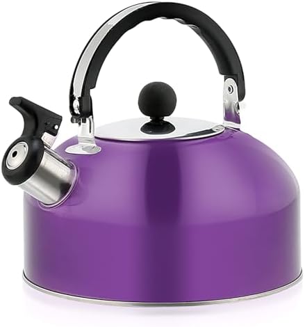 2.7 Quart (3 L) Tea Kettle, Food Grade Stainless Steel Teakettle is Best for Boiling Water, Brewing Tea, and Making Coffee (Purple)