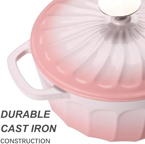 Enameled Cast Iron Dutch Oven Pot with Lid, 6 QT Large Dutch Oven