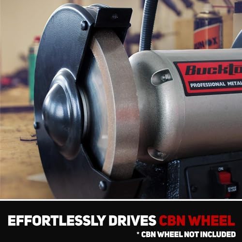 BUCKTOOL 8" 3/4HP Low Speed Bench Grinder fit CBN Wheel,Wobble Free Wheels