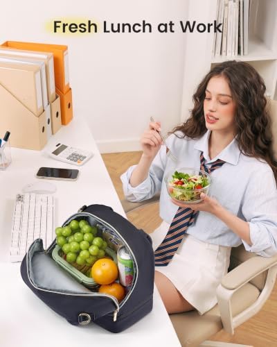 LOVEVOOK Insulated Lunch Bag for Women Men, Cute Fit and Fresh Lunch Box