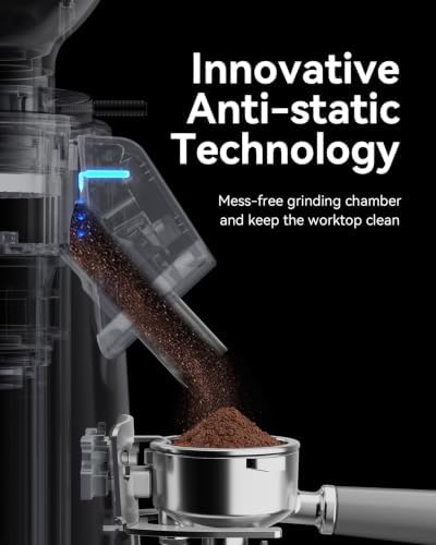 MOKKOM 64mm Flat Burr Coffee Grinder, Espresso Grinder,100 Grind Settings