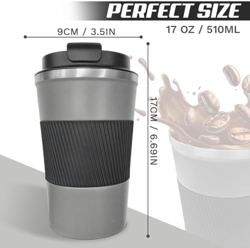 Vacuum Insulated Stainless Steel Travel Coffee Mug,Leak Proof Cup with Lid