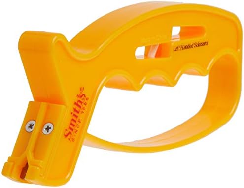 Smith’s JIFF-S 10-Sec Knife & Scissors Sharpener - Right & Left-Handed Scissors - Carbide Blades - Outdoor Sharpener for Pocket, Hunting, Fishing & Kitchen Knives - Handheld Pullover Sharpener