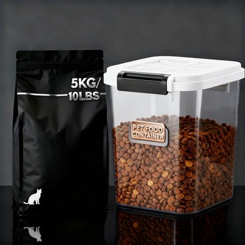 LivLab Mker 6 lb Airtight Dog Food Storage Container with Scoop, White