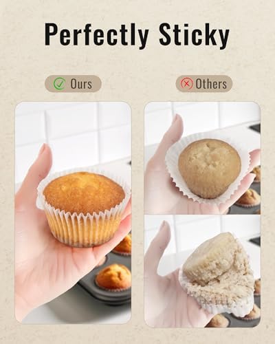 Bake Choice 200pcs Standard Cupcake Liners for Baking, White Muffin Liners