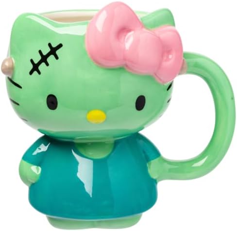 Silver Buffalo Sanrio Hello Kitty Frankenstein Look, 3D Sculpted Mug, 20oz