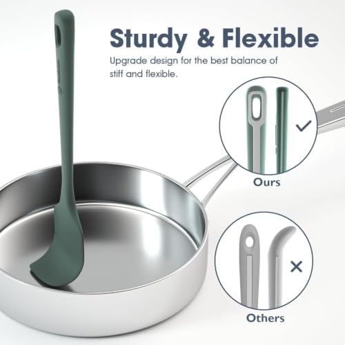ChefAide 4 Pieces Silicone Spatulas Set, Heat Resistant Rubber Spatula