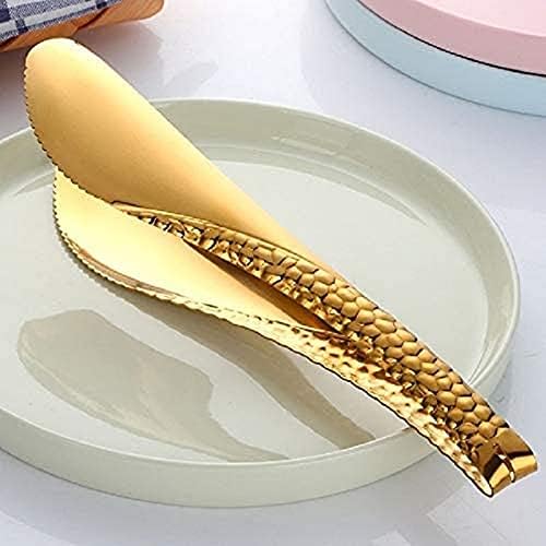 2 Pack 8 Inch Gold Salad Tongs Serving Tongs 8 Inch Stainless Steel Cooking Utensils Non-slip & Easy Grip Metal Tongs Small Tongs for Serving Appetizers Buffet Dessert Table